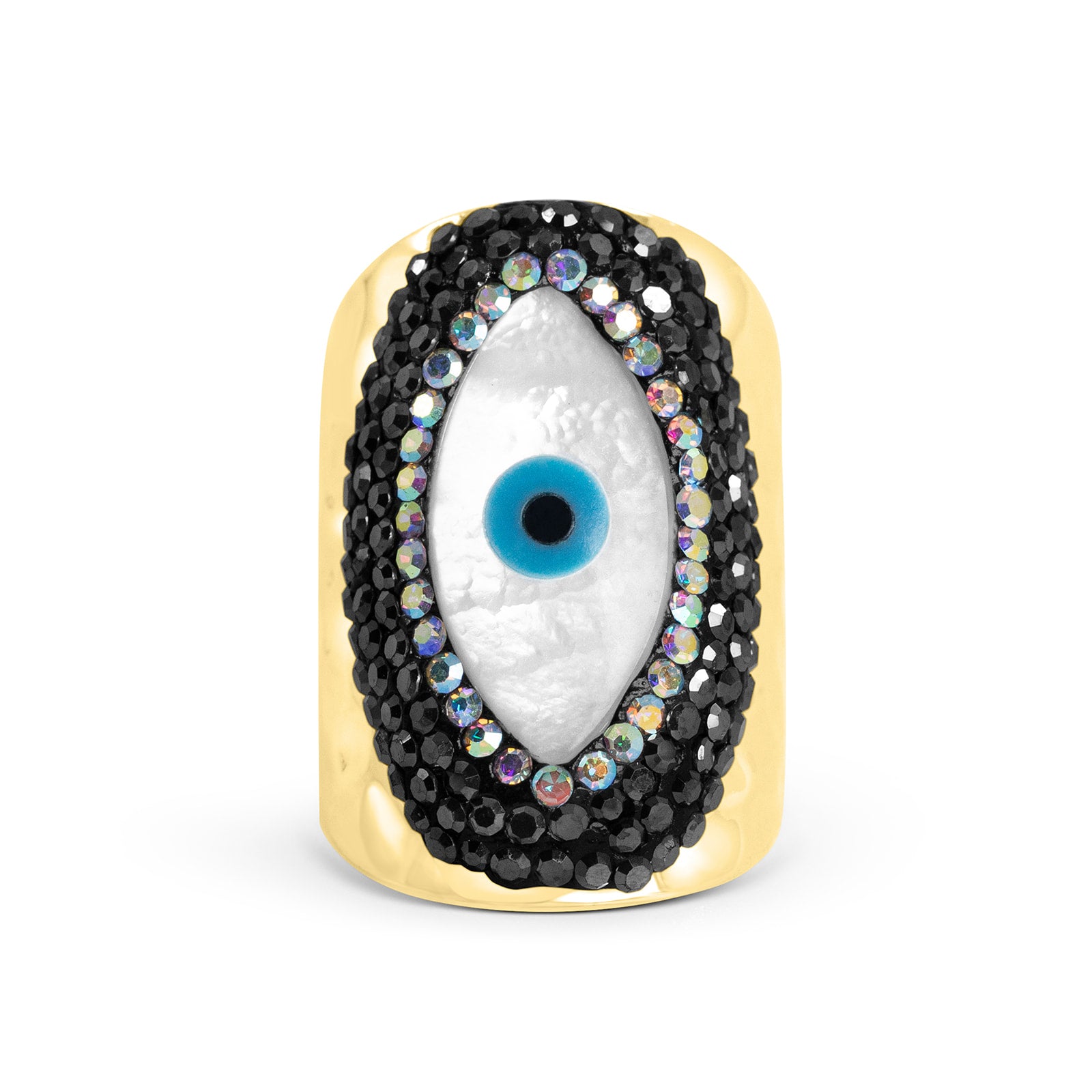 Gold Handwork Natural Evil Eye Ring
