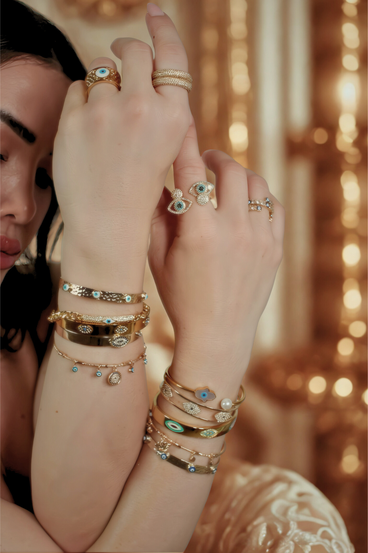 womens evil eye rings bracelets jewelry