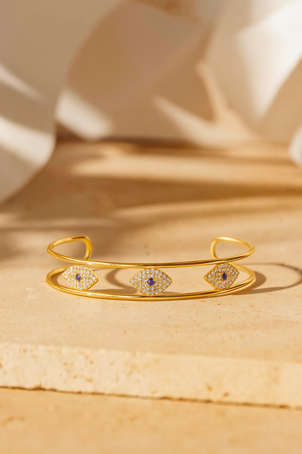 Gold Evil Eye Bangle
