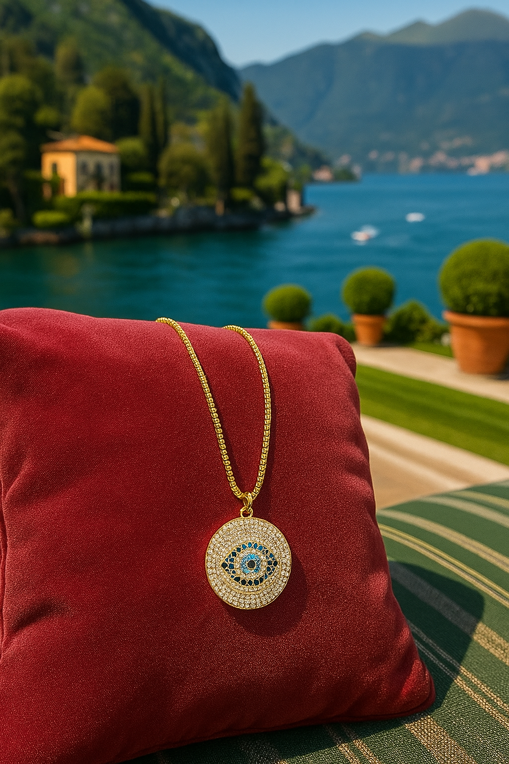 Evil Eye 14K Gold Charm Necklace