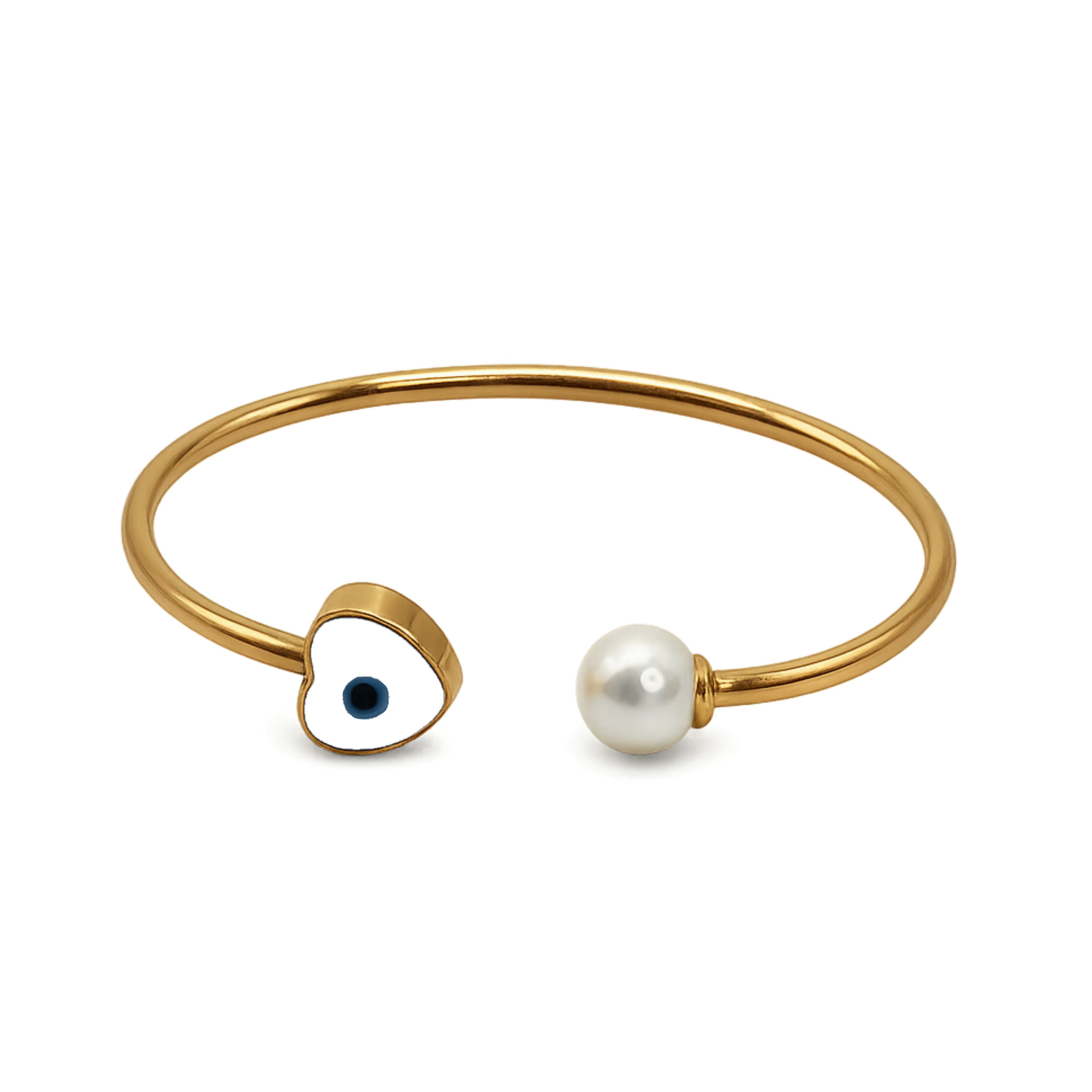 Heart Shaped with Artificial Pearls Bangle