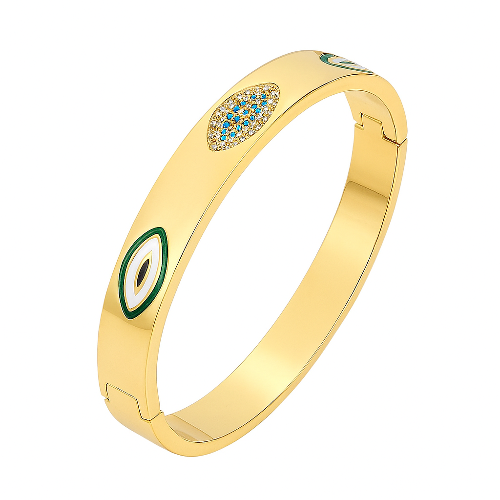 Dark Green Elegant Evil Eye Bracelet