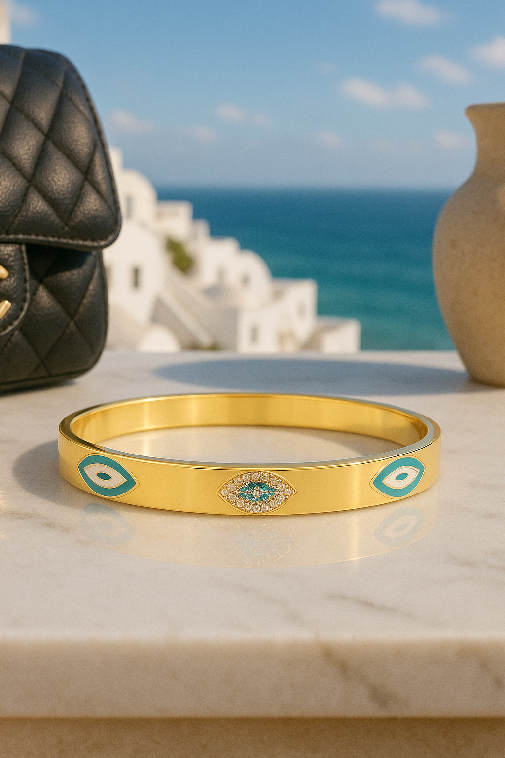 Light Green Elegant Evil Eye Bracelet