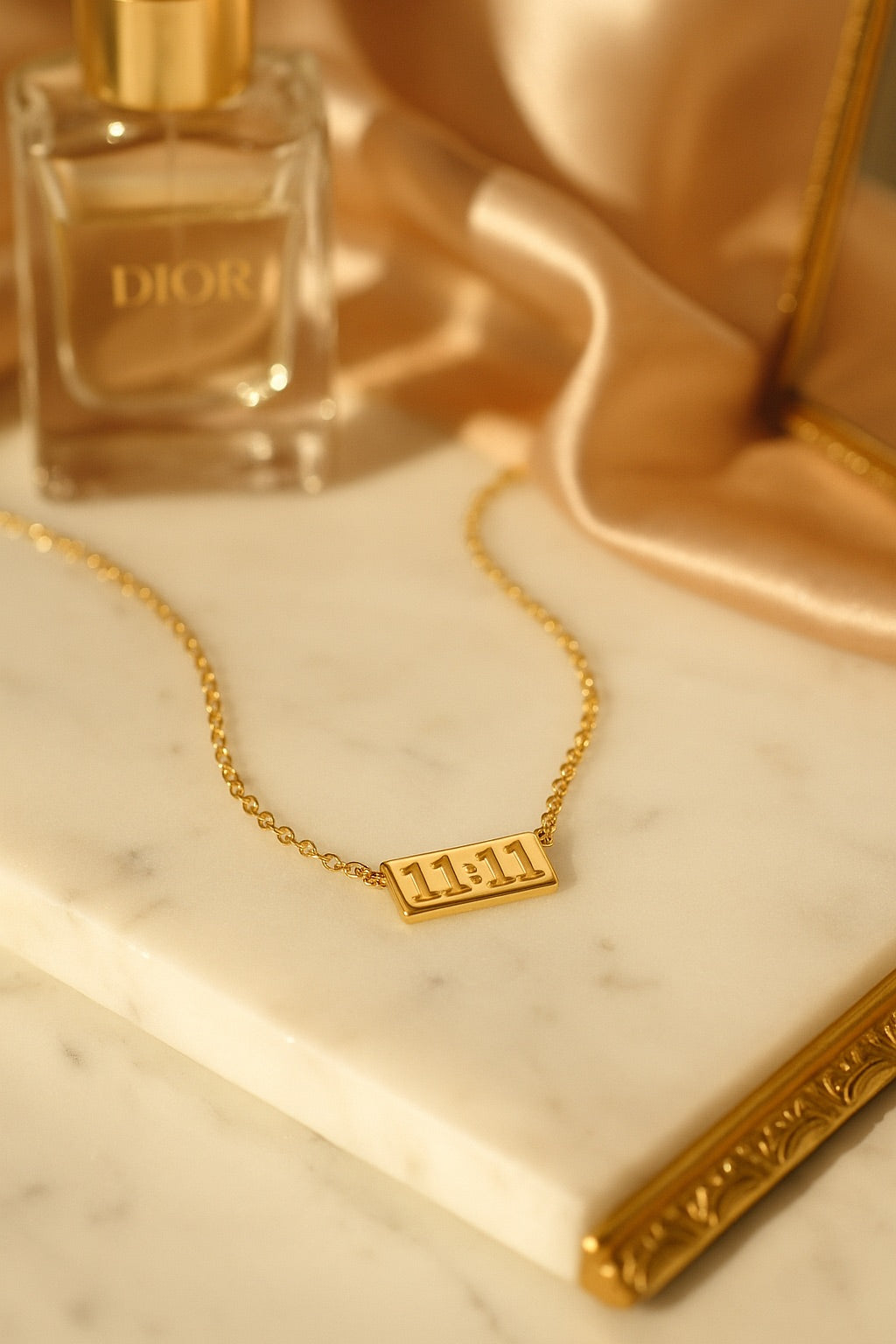 11:11 Charm Pendant Stainless Steel Necklace (Gold)