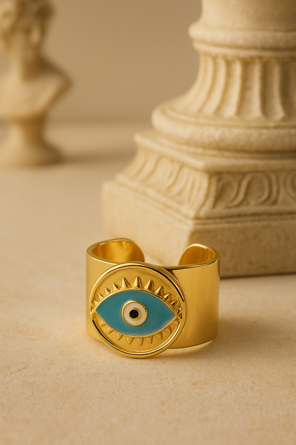 Retro Evil Eye Open Ring