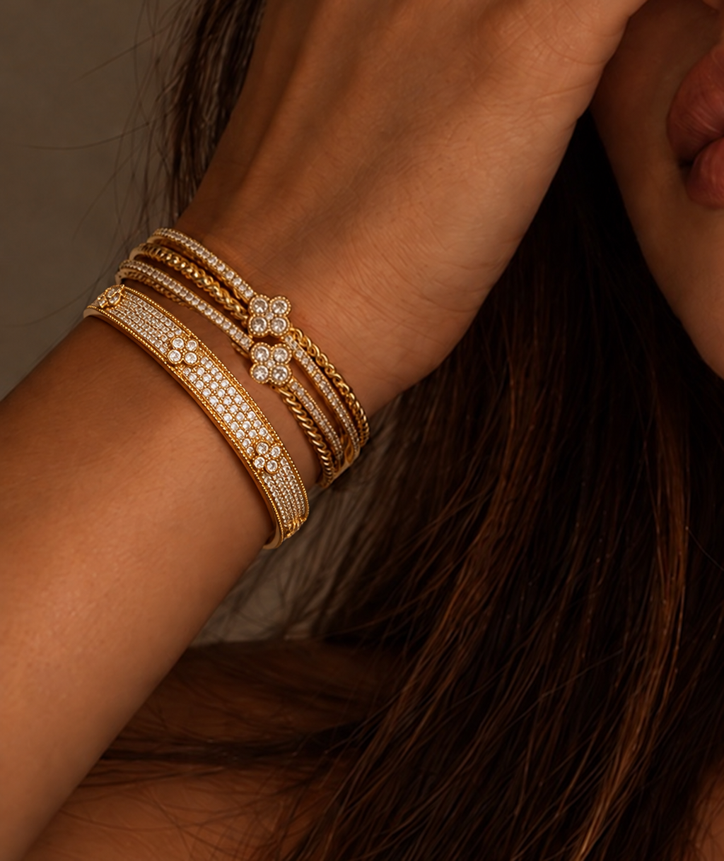 Gold Fleur Twist Bracelet