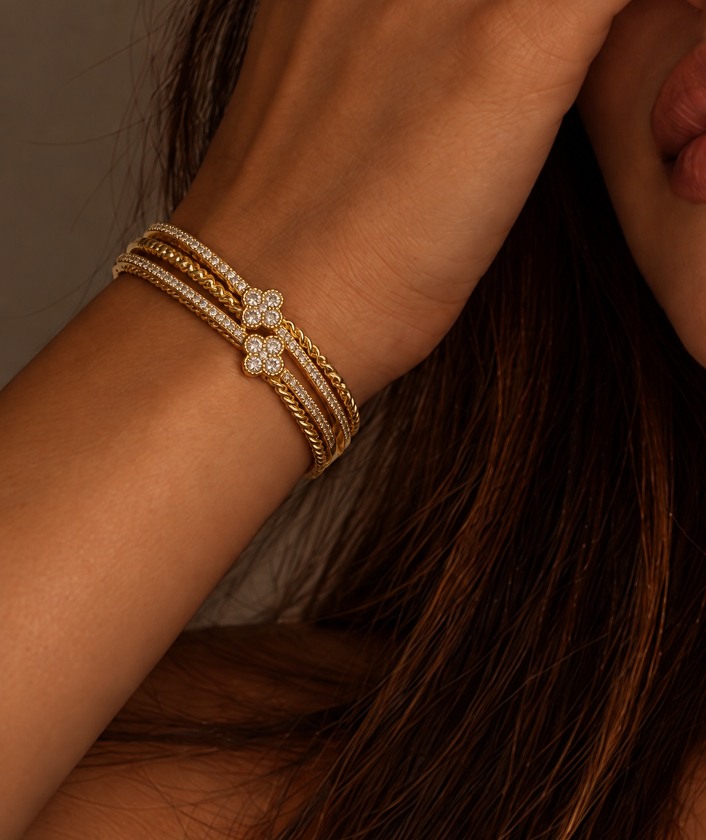 Gold Fleur Twist Bracelet