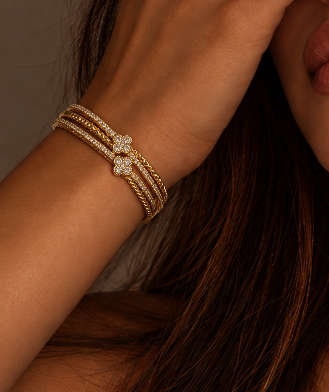 Gold Fleur Twist Bracelet