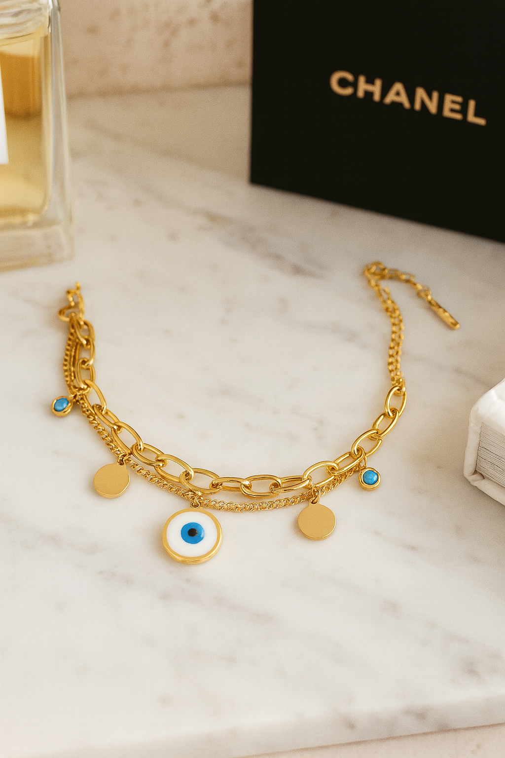Evil Eye 18k Gold Plated Bracelet