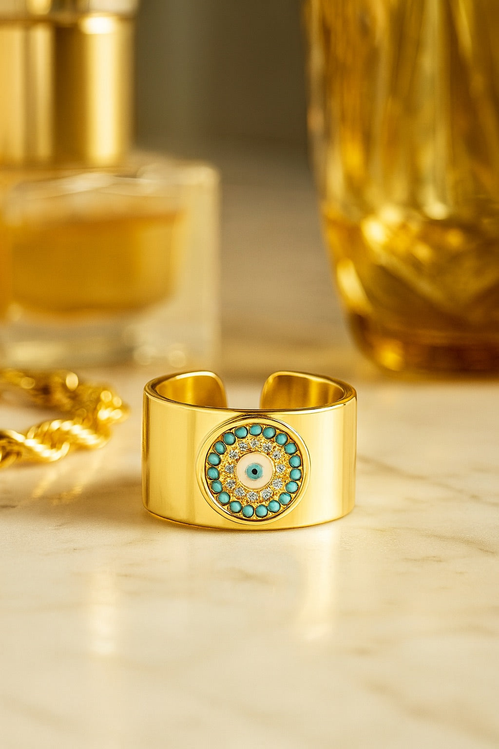 Gold-Plated Evil Eye Ring