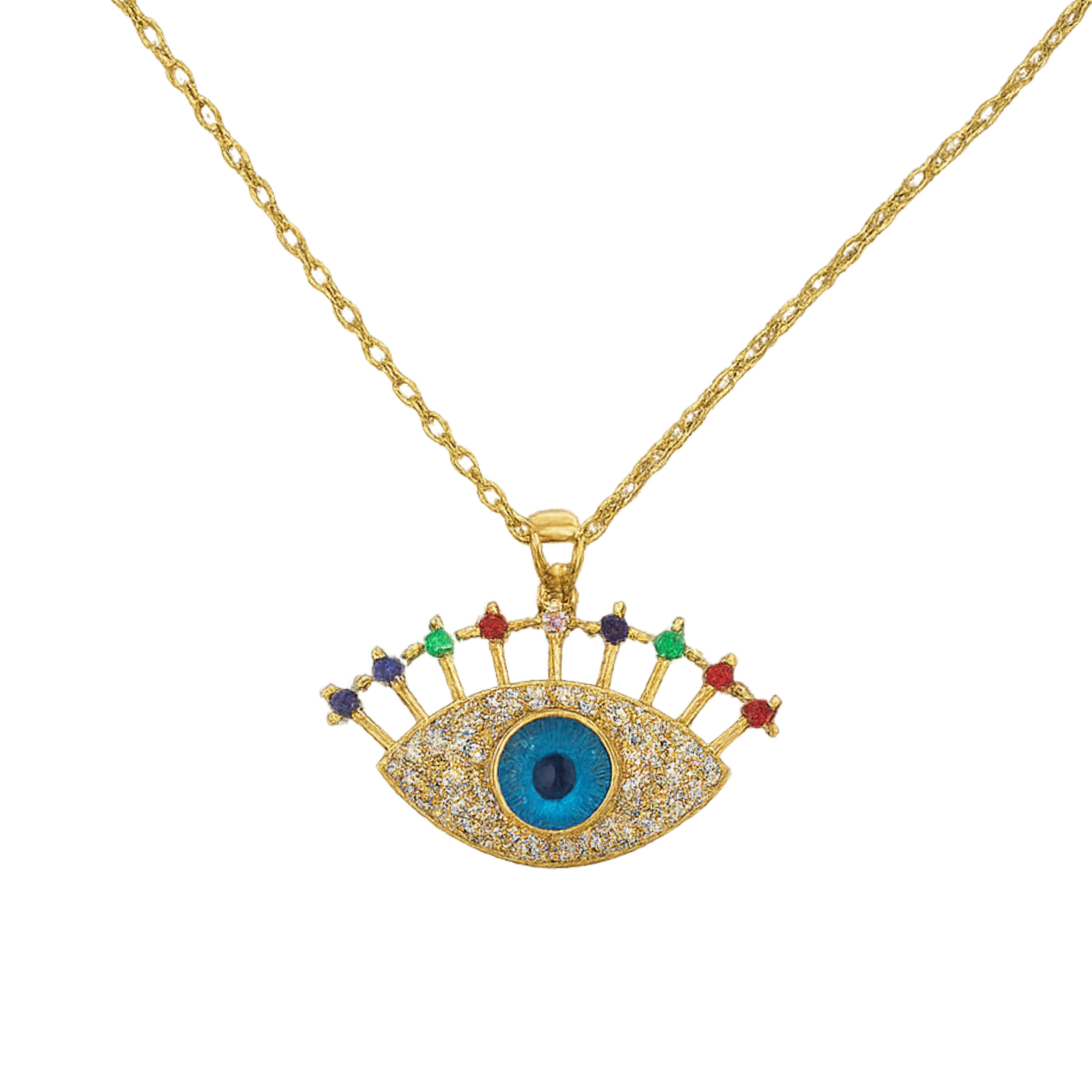 Gold plated Evil eye Pendant Necklace