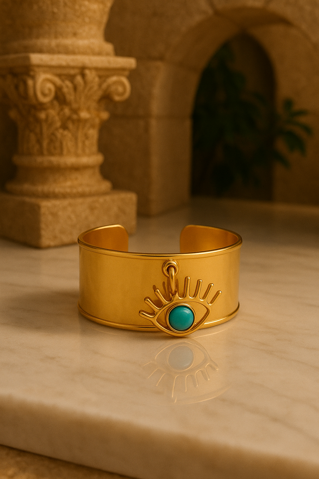 Turquoise 14k Gold Open Ring
