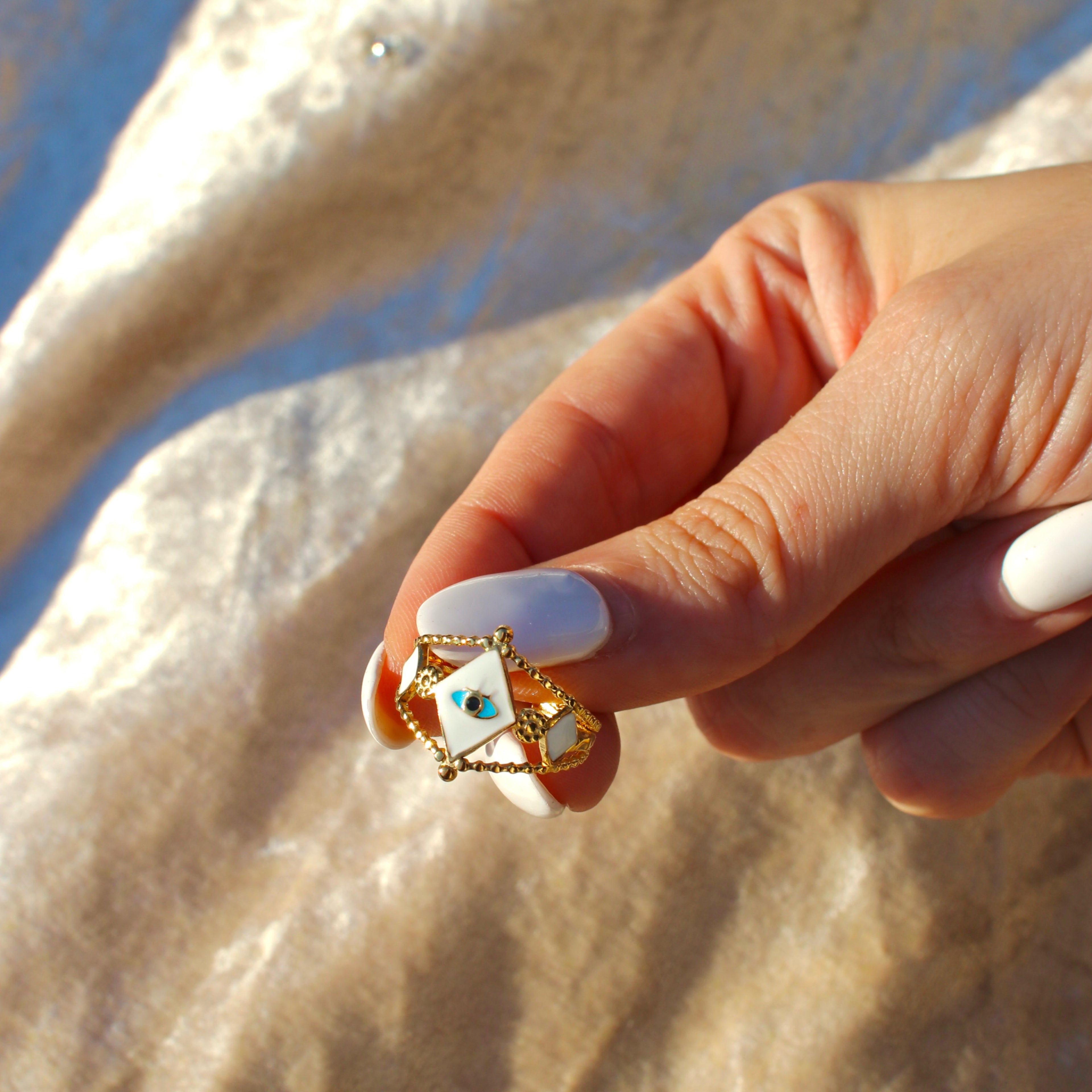 18k gold plated open ring