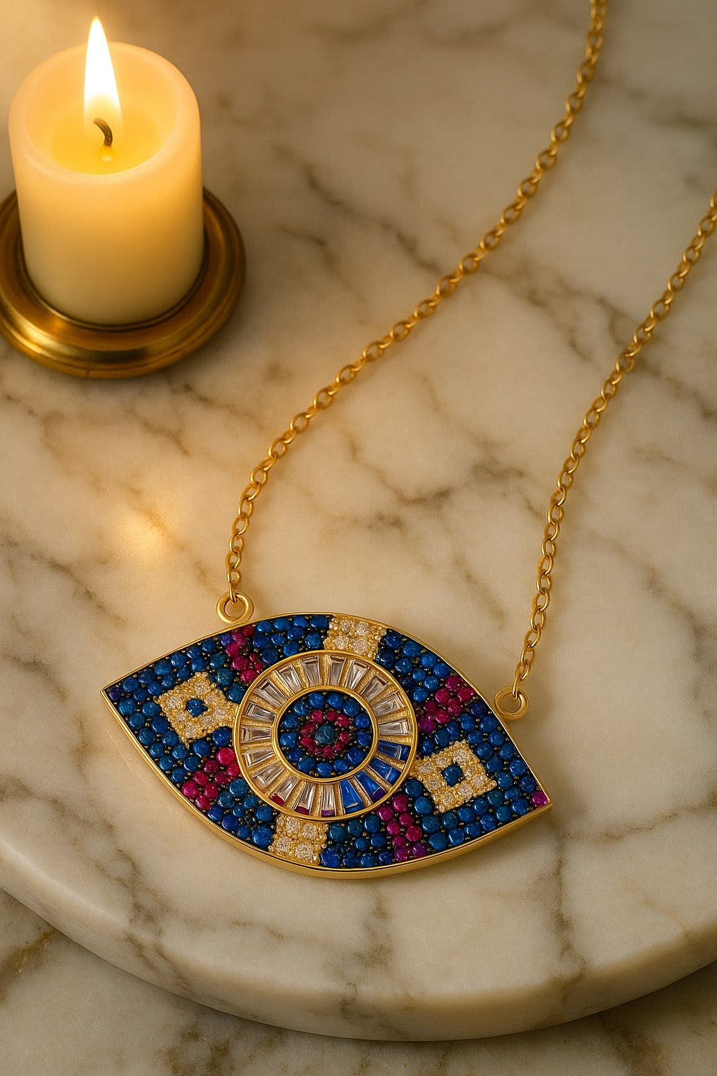 Evil Eye Cubic Zirconia Necklace