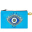 Blue Fabric Evil Eye Wallet Coin Purse Pouch