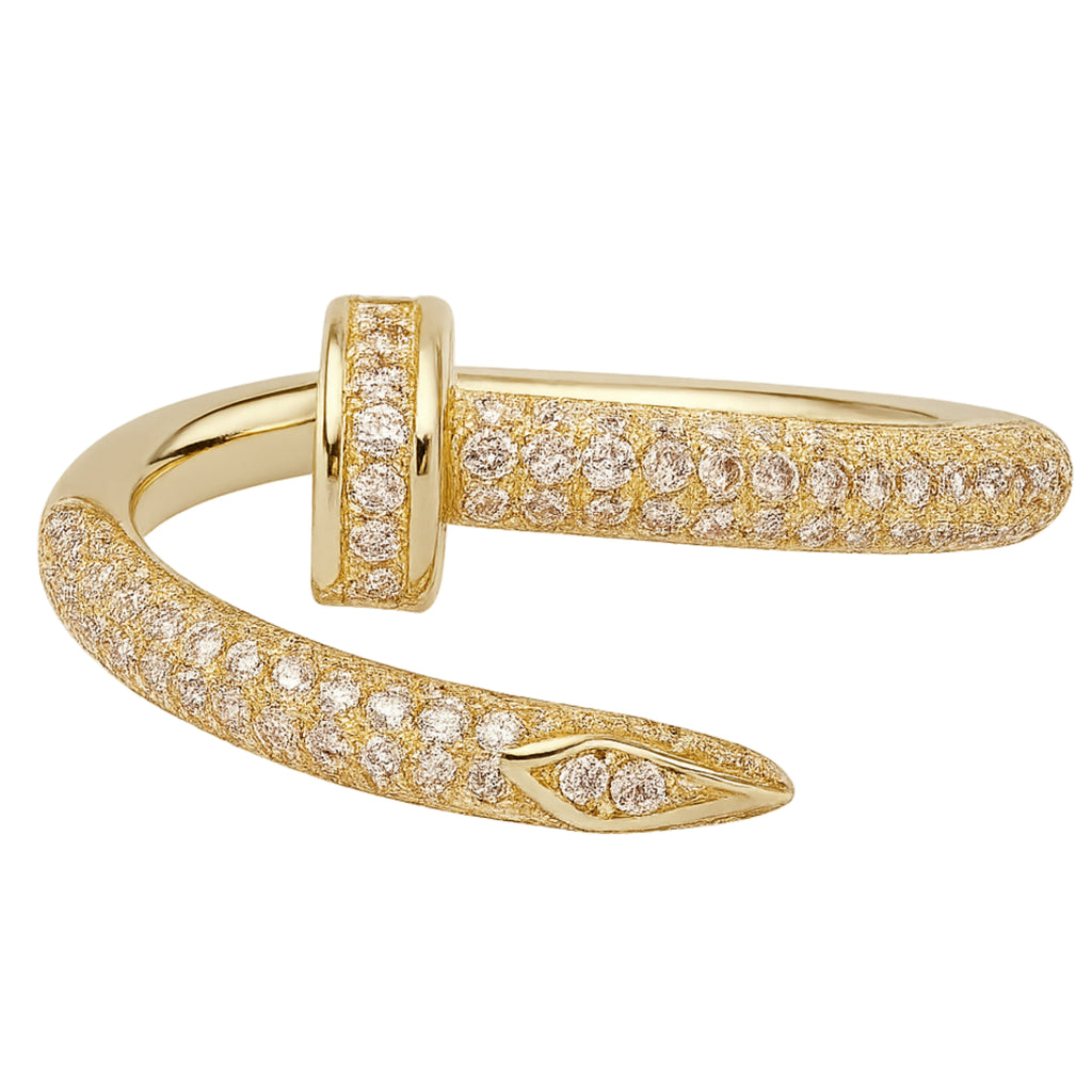 Gold & Crystal Pave Nail Ring