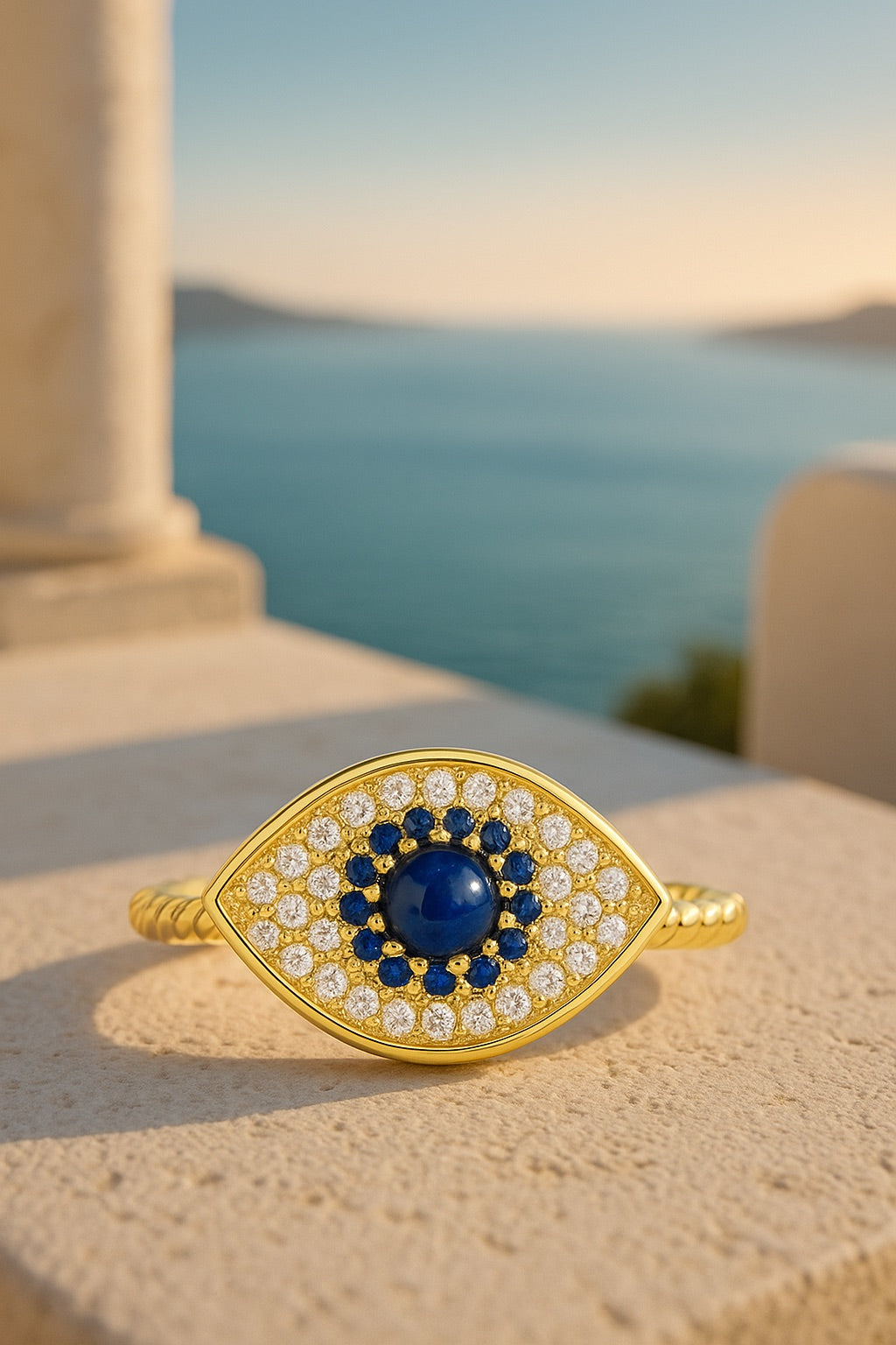 Evil Eye Anxiety Fidget Spinner Ring