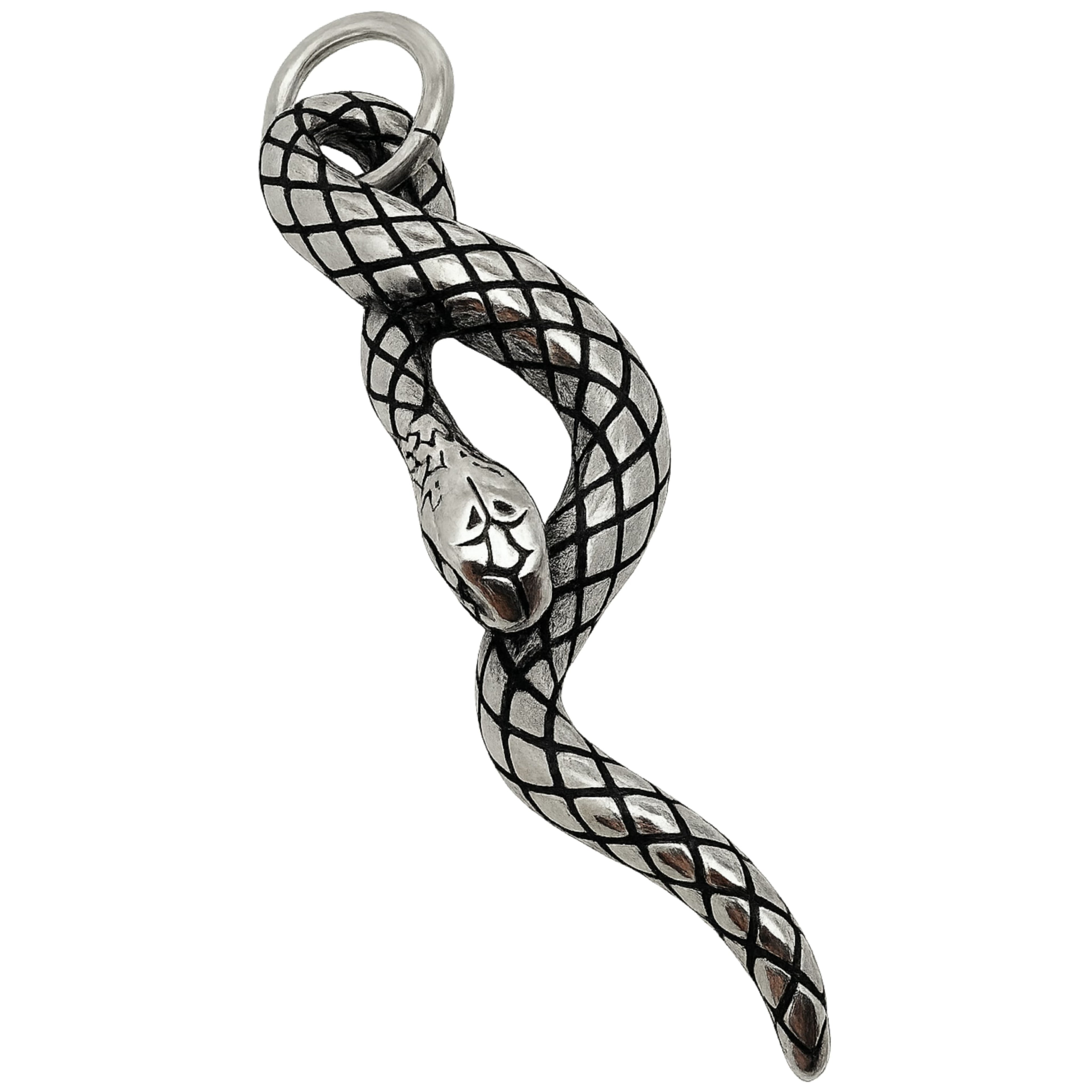 Retro Snake-Shaped Stainless Steel Pendant