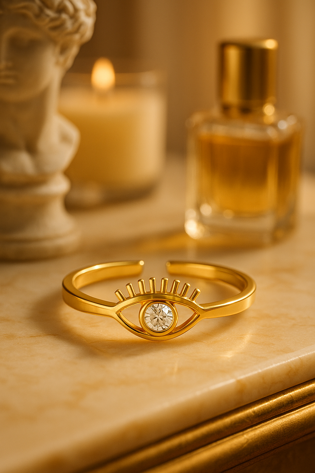 Vintage Style Solid Color Rhinestone Open Ring