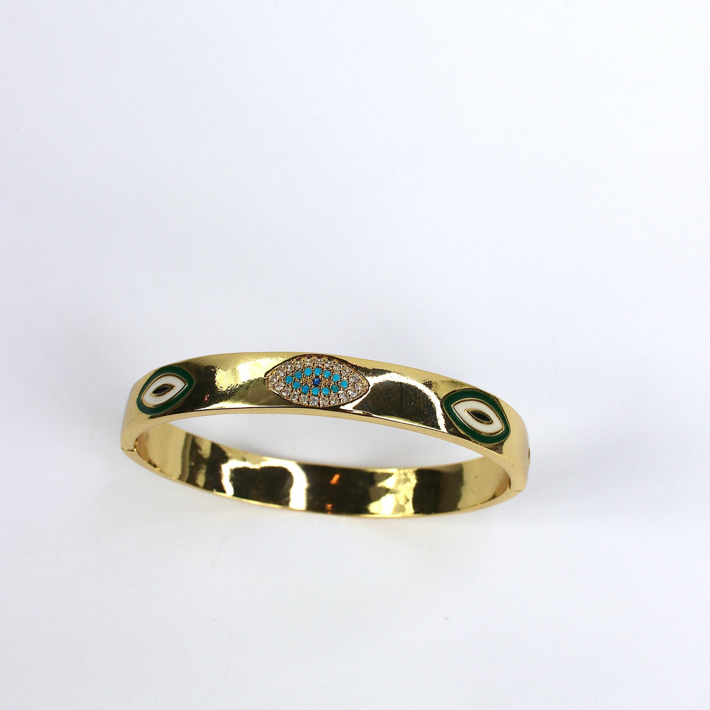Dark Green Elegant Evil Eye Bracelet