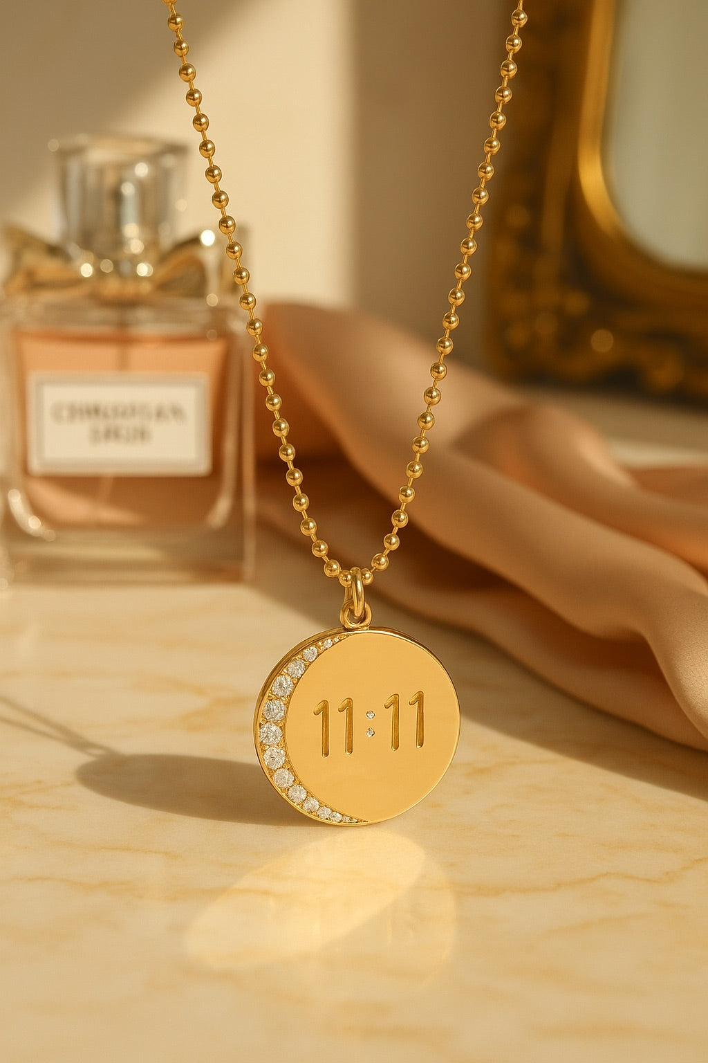 11:11 Moon Pendant Necklace