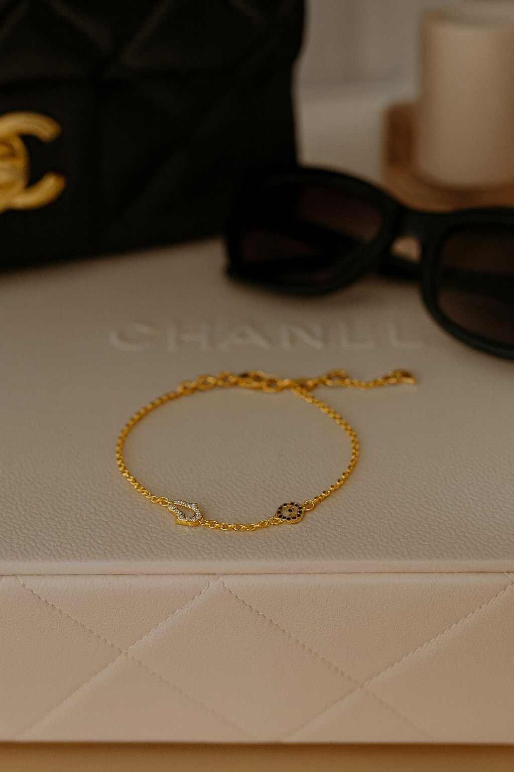 Gold Evil Eye & Hamsa Bracelet