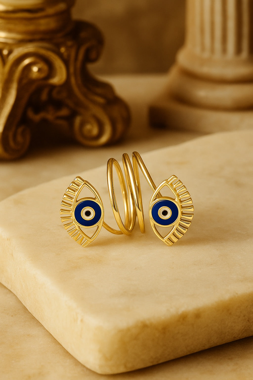 Oil Dripping Adjustable Evil Eye Ring