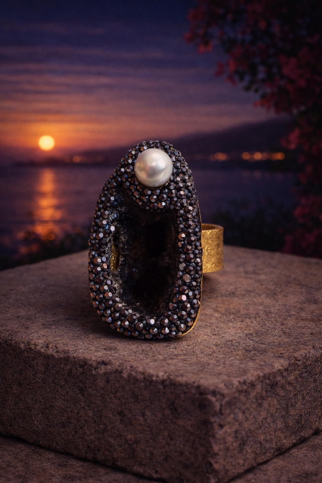 Morvella Obsidian Ring