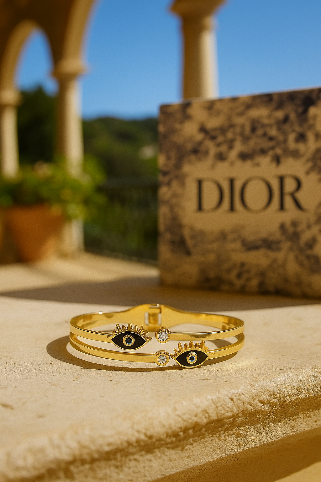 18K Gold Plated Rhinestones Bangle