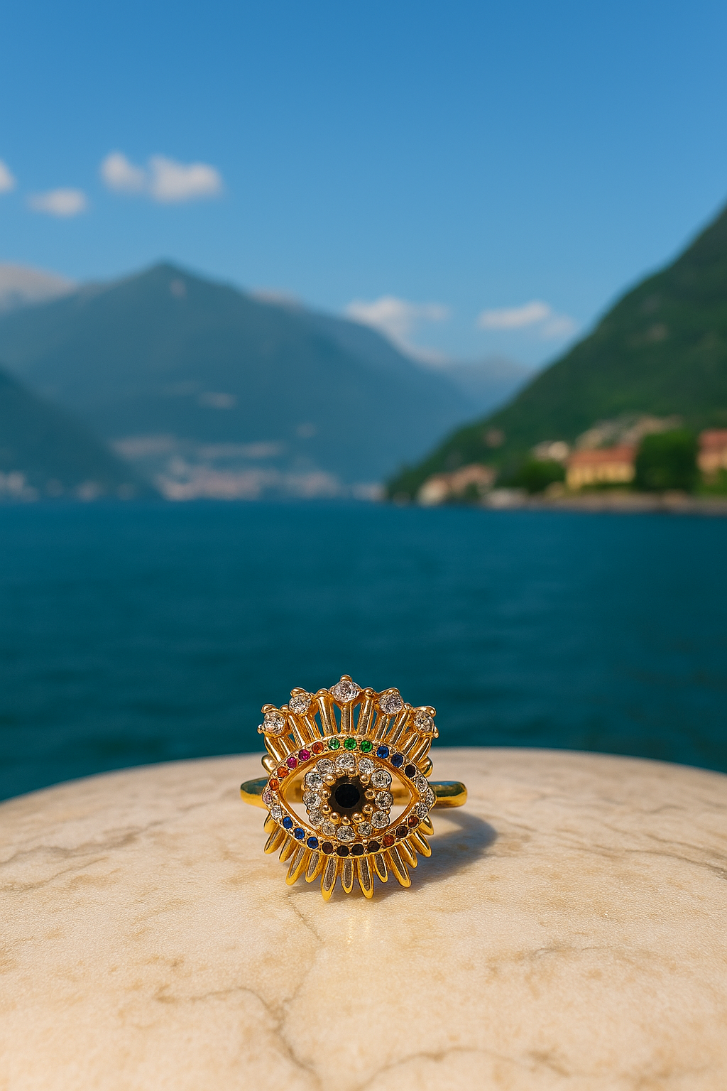 Evil Eye Ring With Gemstones
