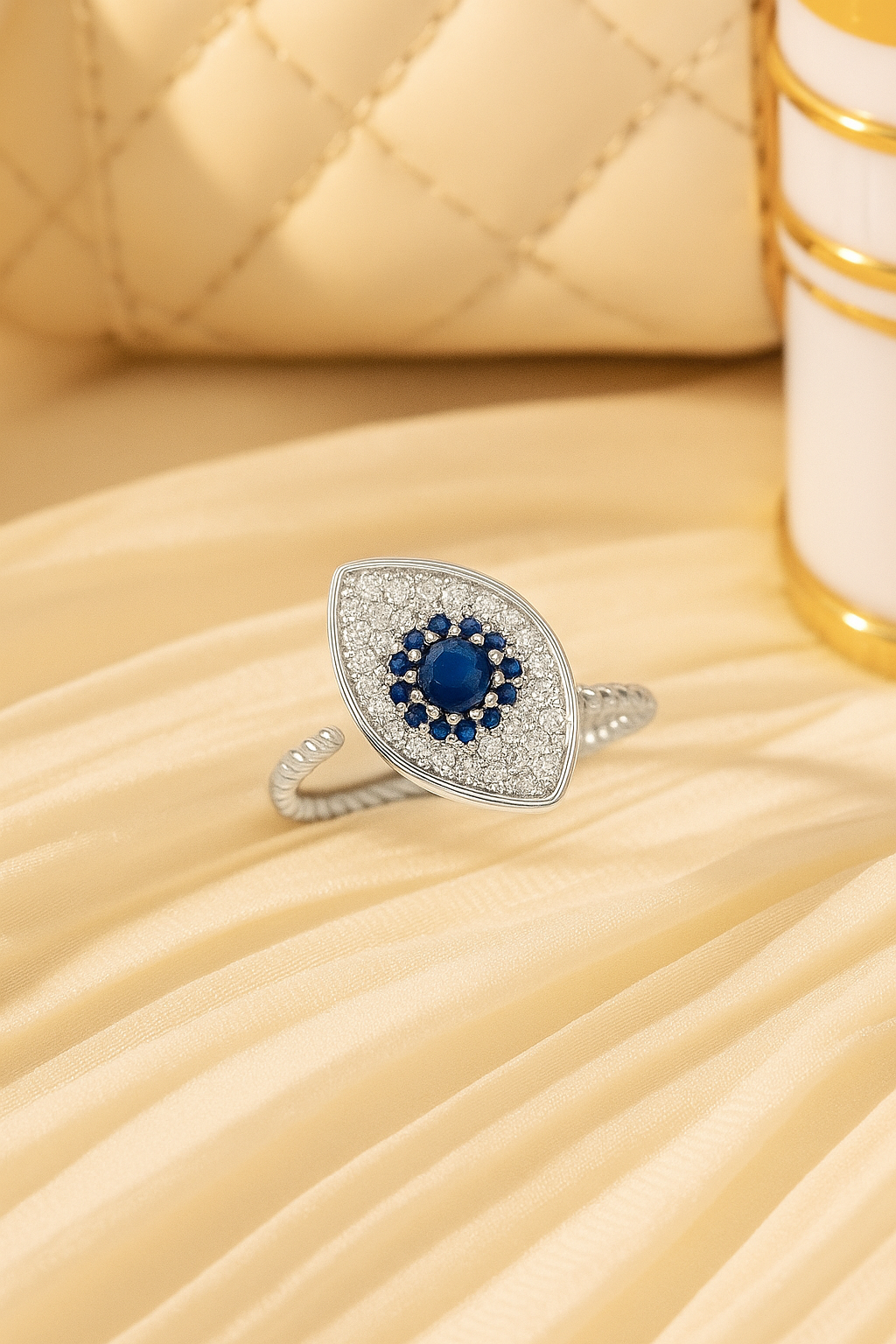 Evil Eye Anxiety Fidget Spinner Ring