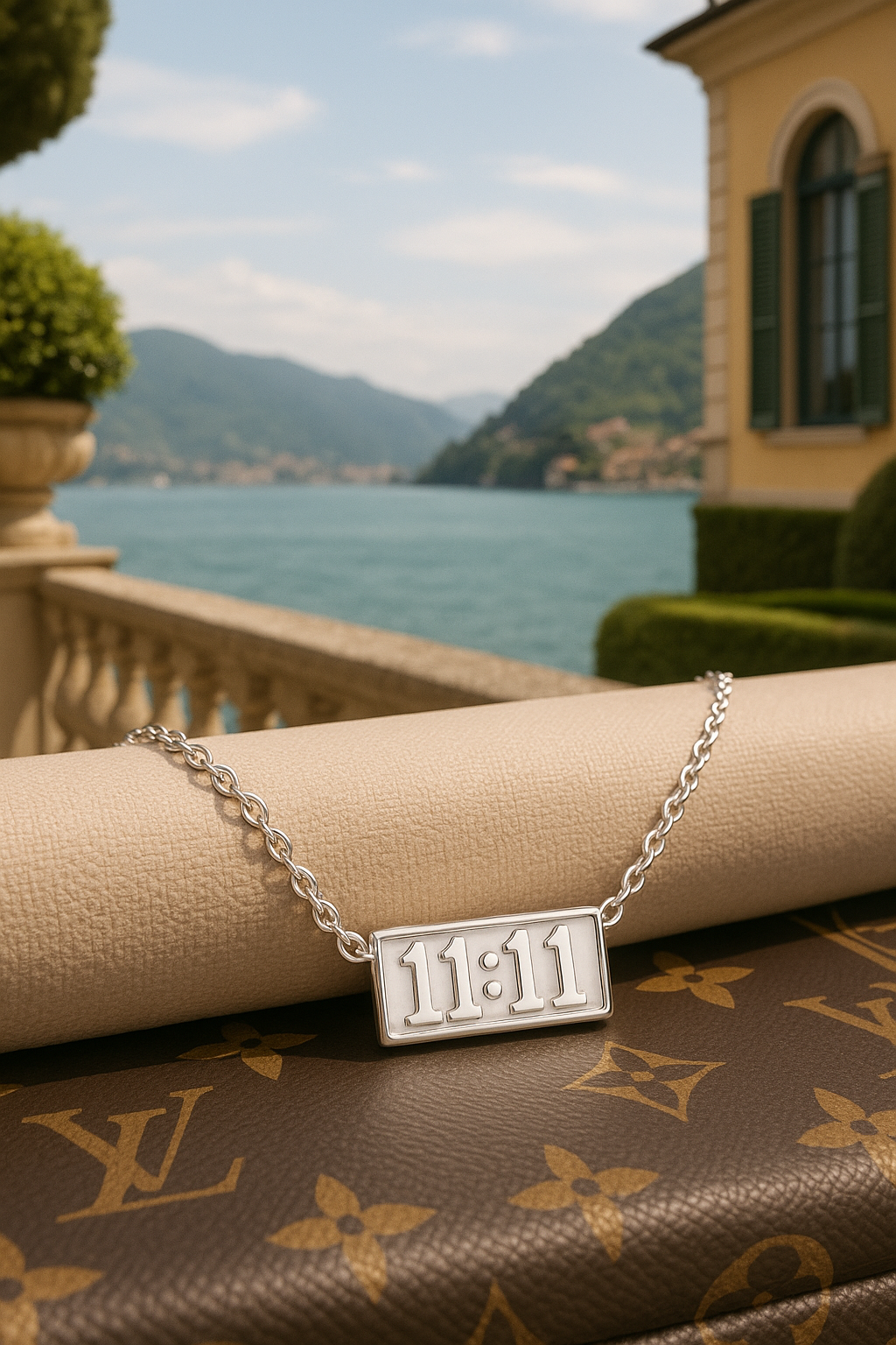 11:11 Charm Pendant Stainless Steel Necklace (Silver)