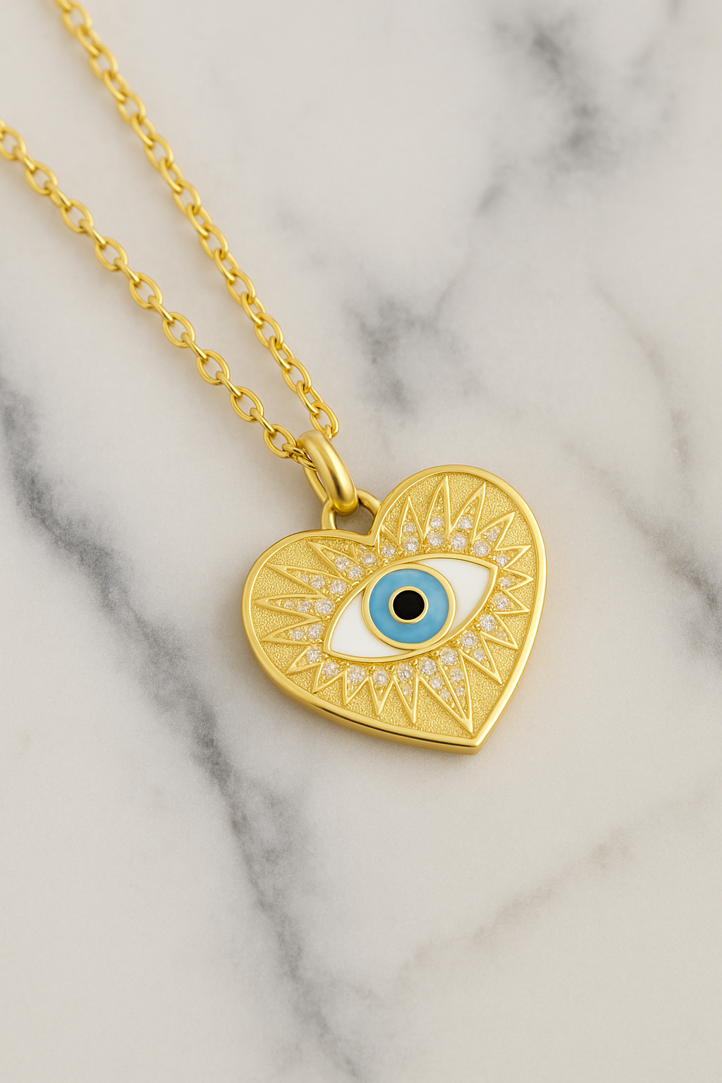 Gold plated Evil eye Pendant Necklace