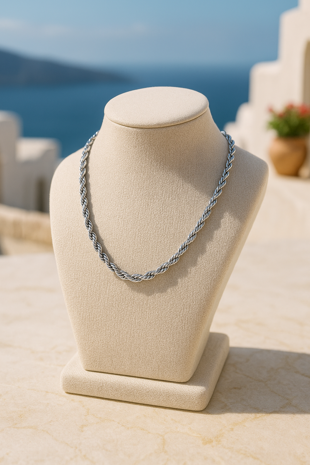 Stainless Steel Twist Chain Men's Necklace