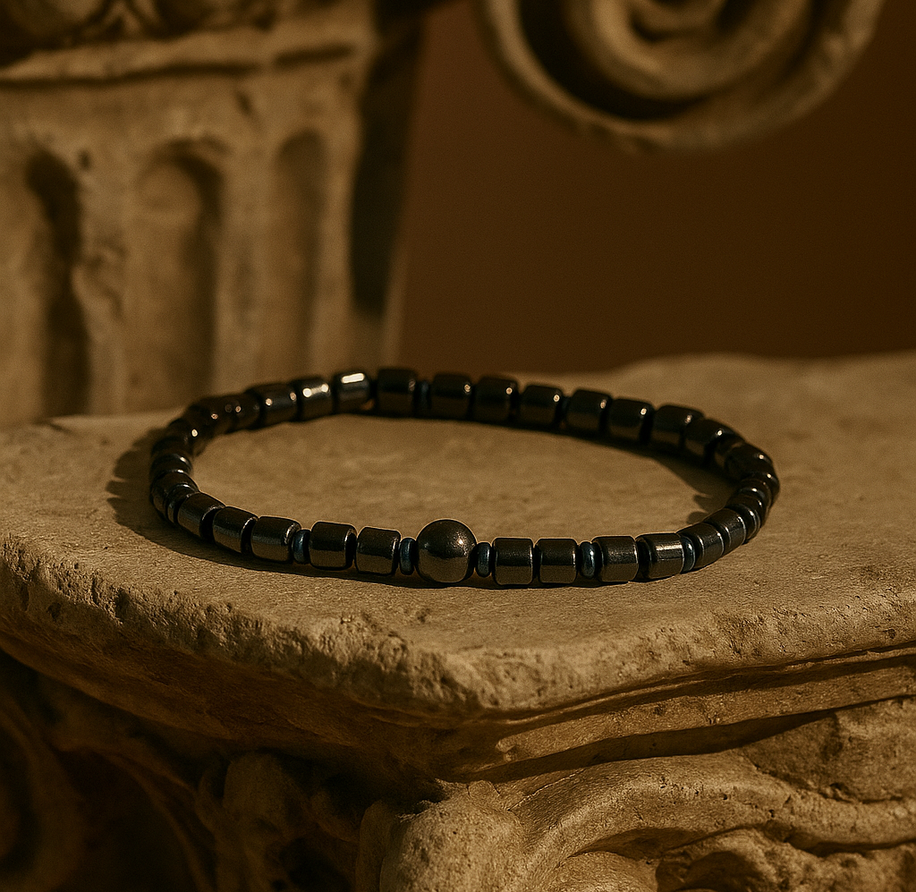 Men's Gemstone Bracelet Onyx and Hematite