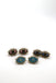 Blue Inlaid Pearls Evil Eye Earrings