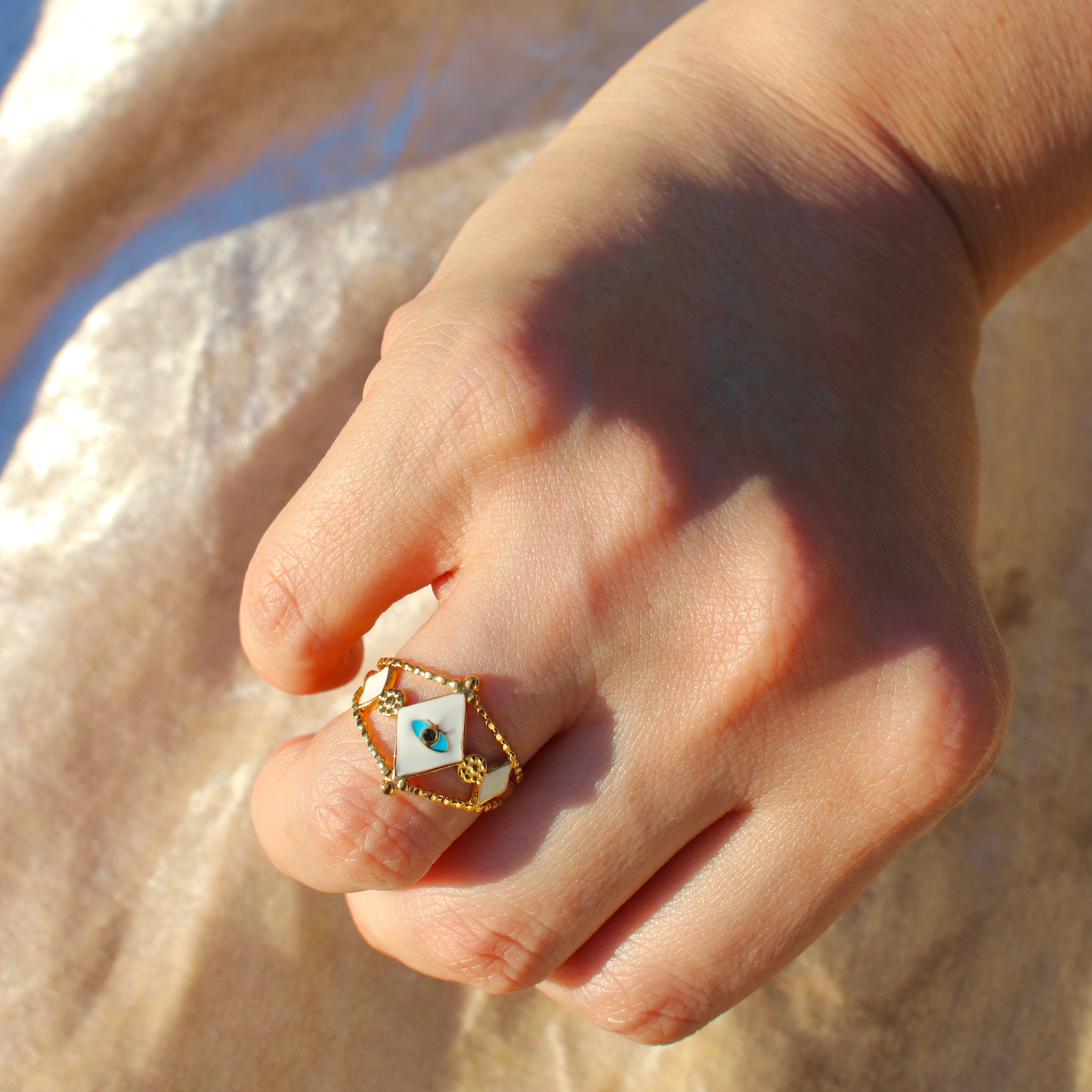 18k gold plated open ring