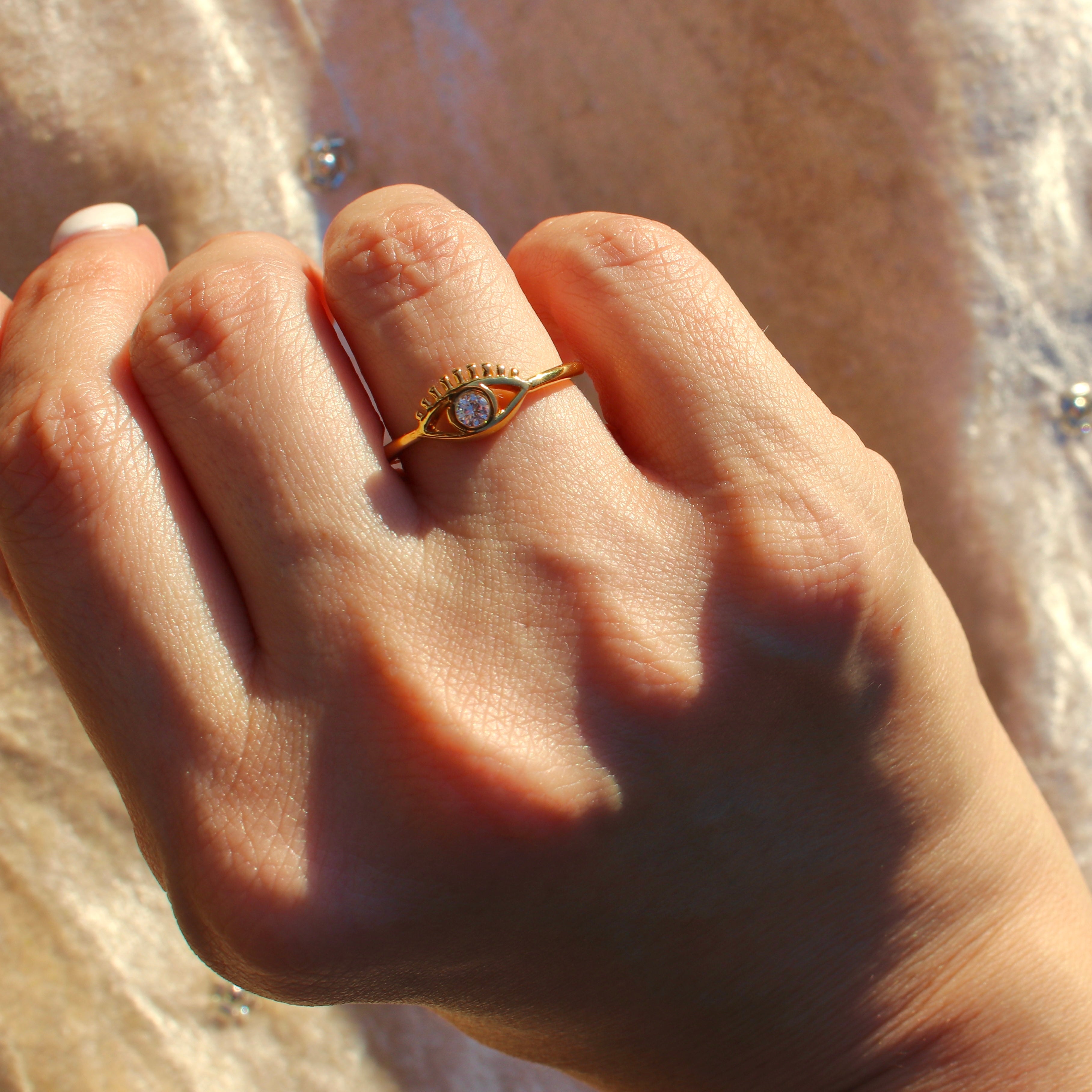 Vintage Style Solid Color Rhinestone Open Ring