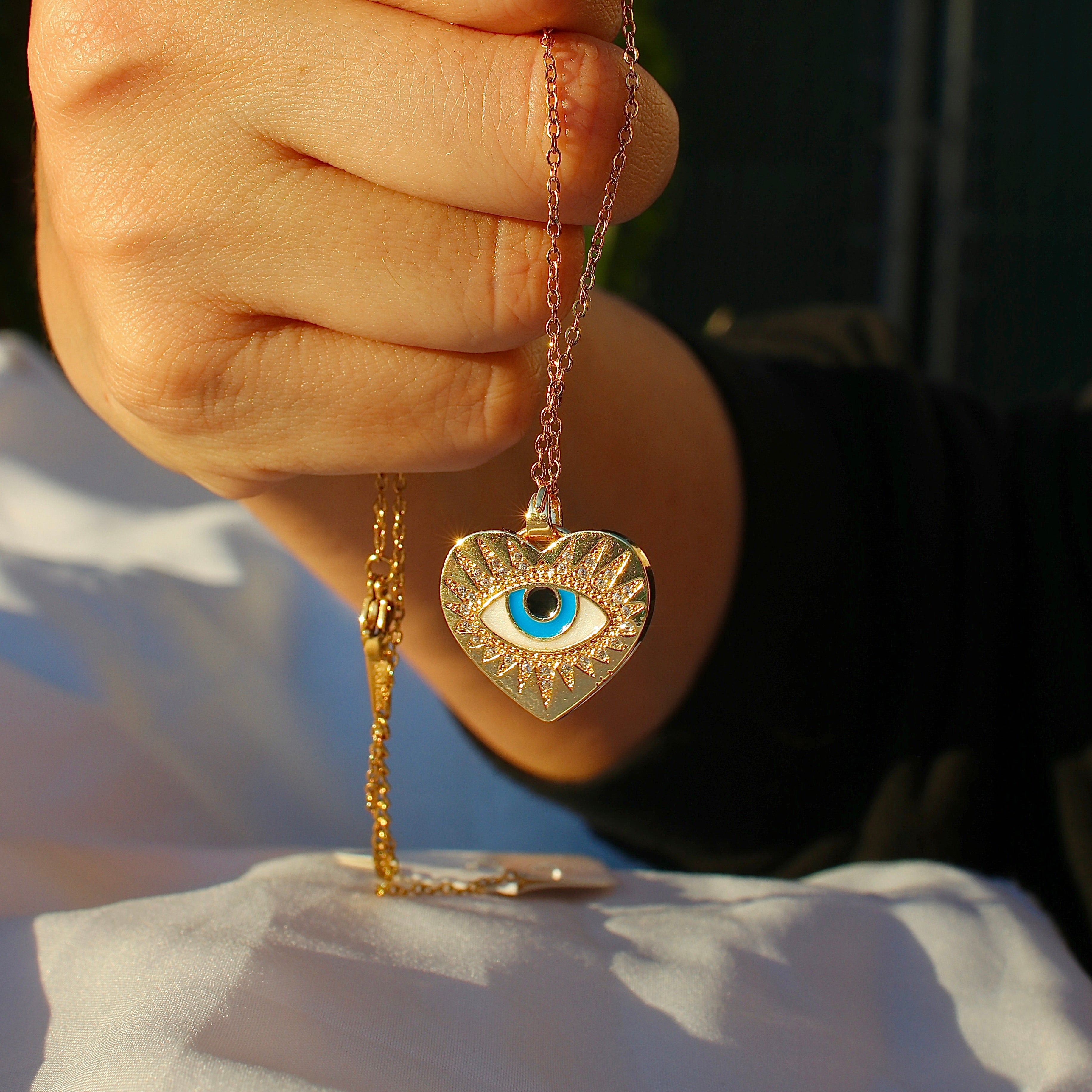 Gold plated Evil eye Pendant Necklace