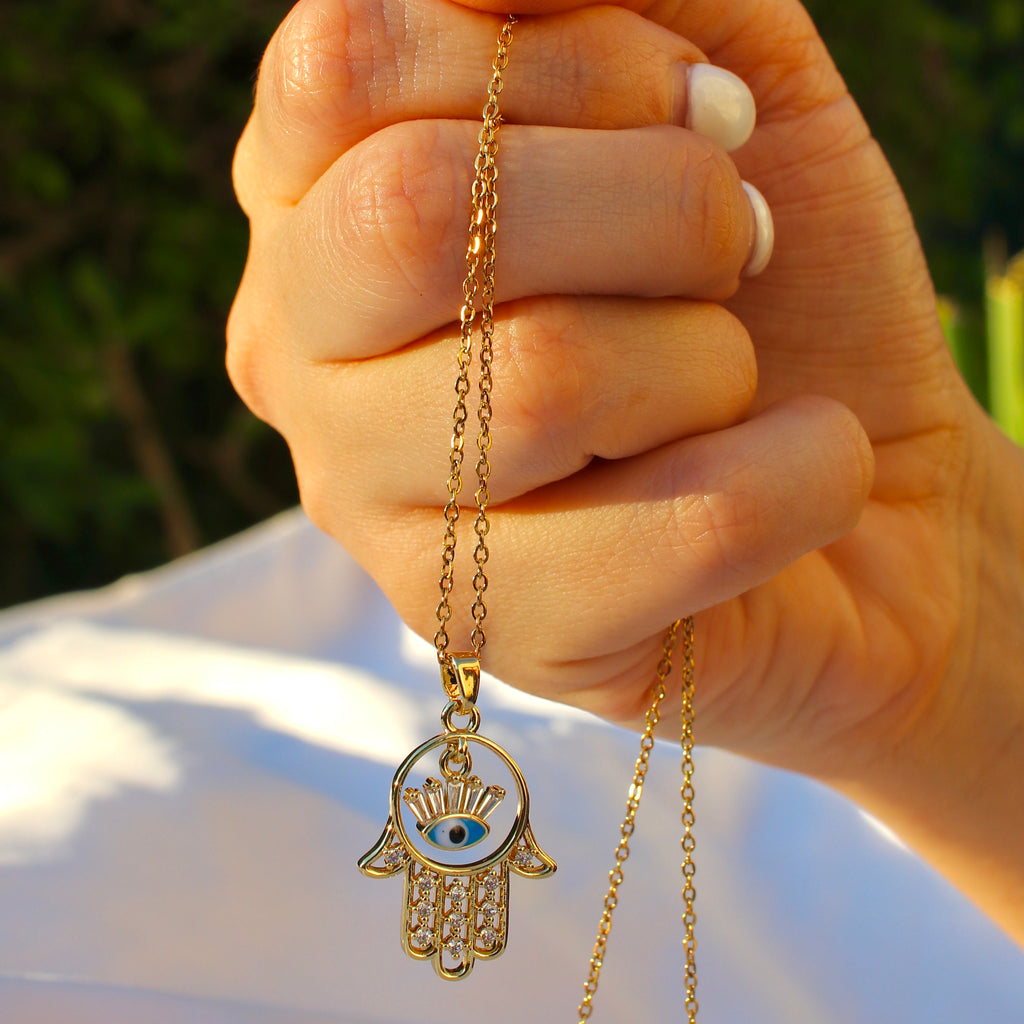 Gold plated Evil eye Pendant Necklace