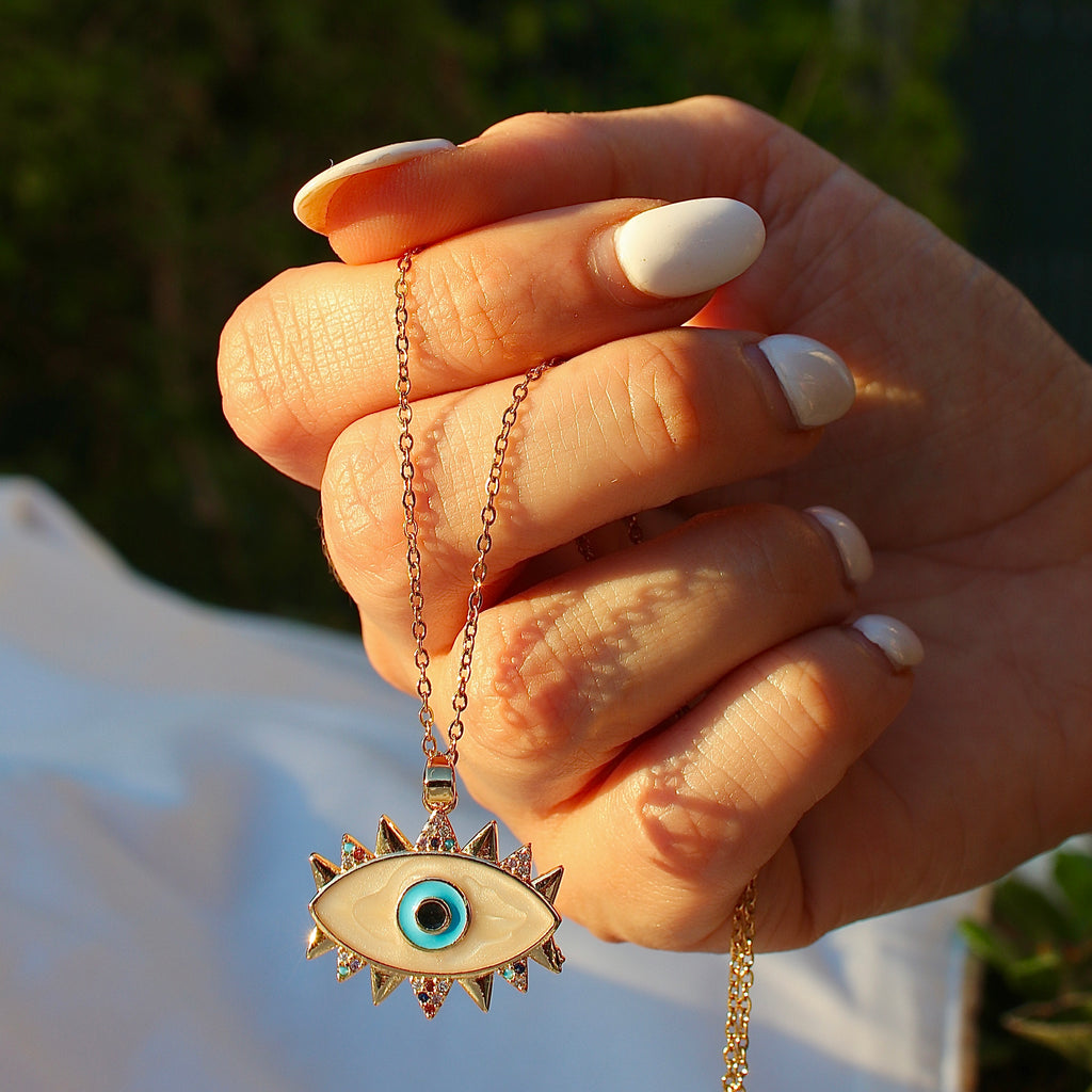 Gold plated Evil eye Pendant Necklace