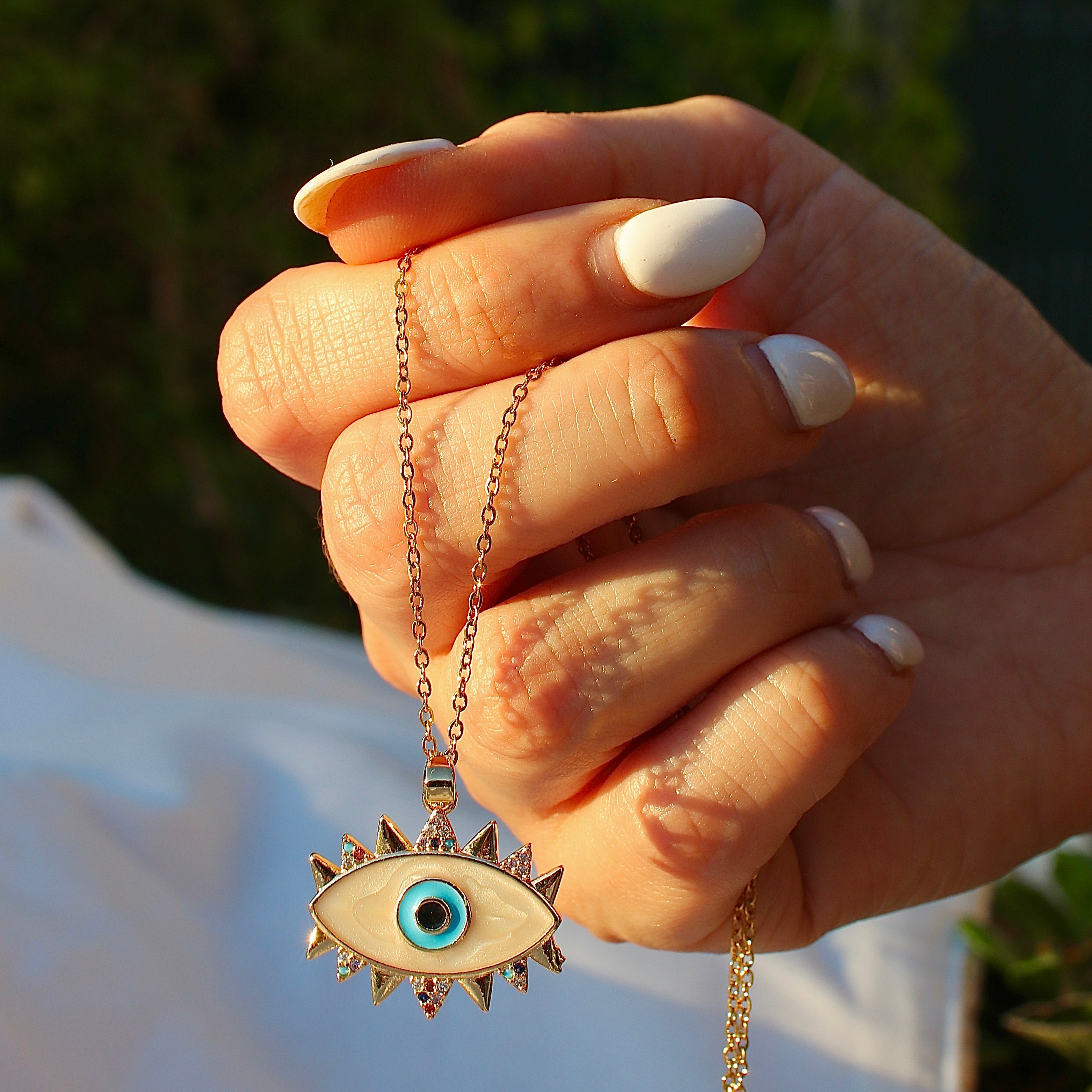 Gold plated Evil eye Pendant Necklace