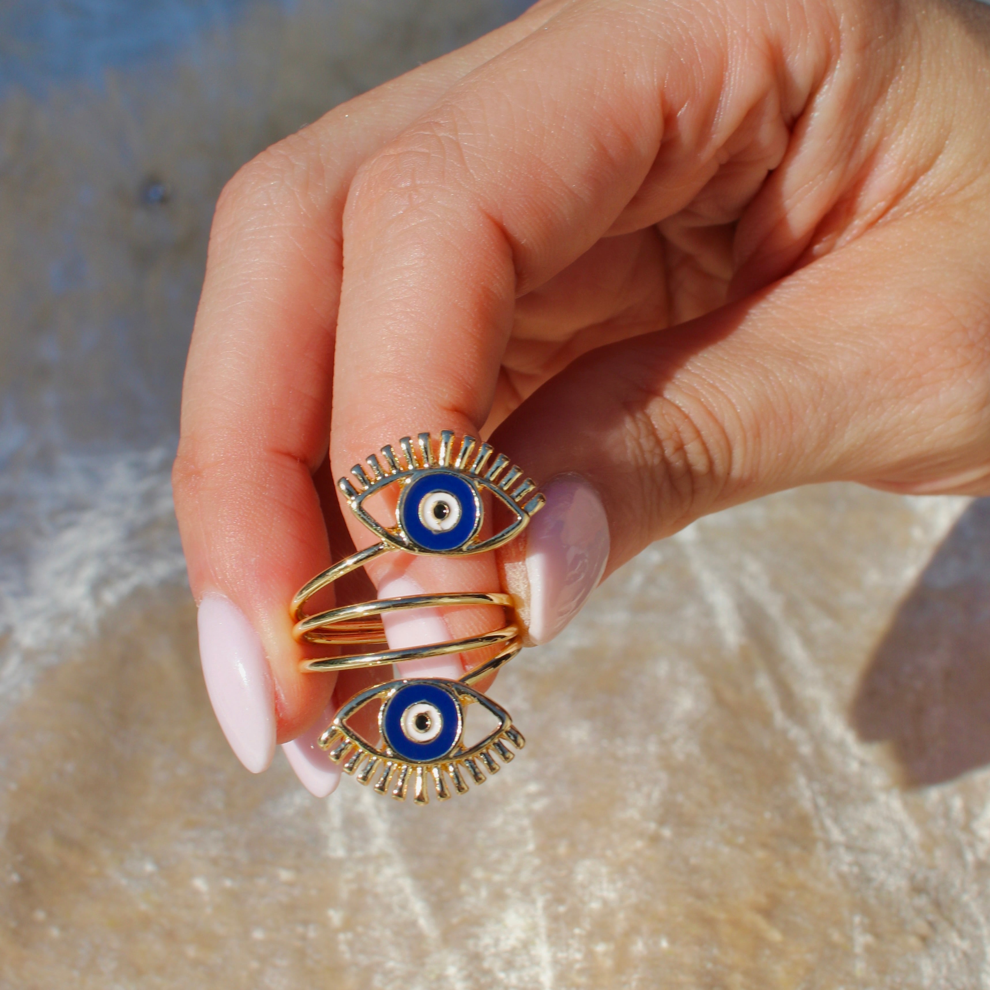 Oil Dripping Adjustable Evil Eye Ring