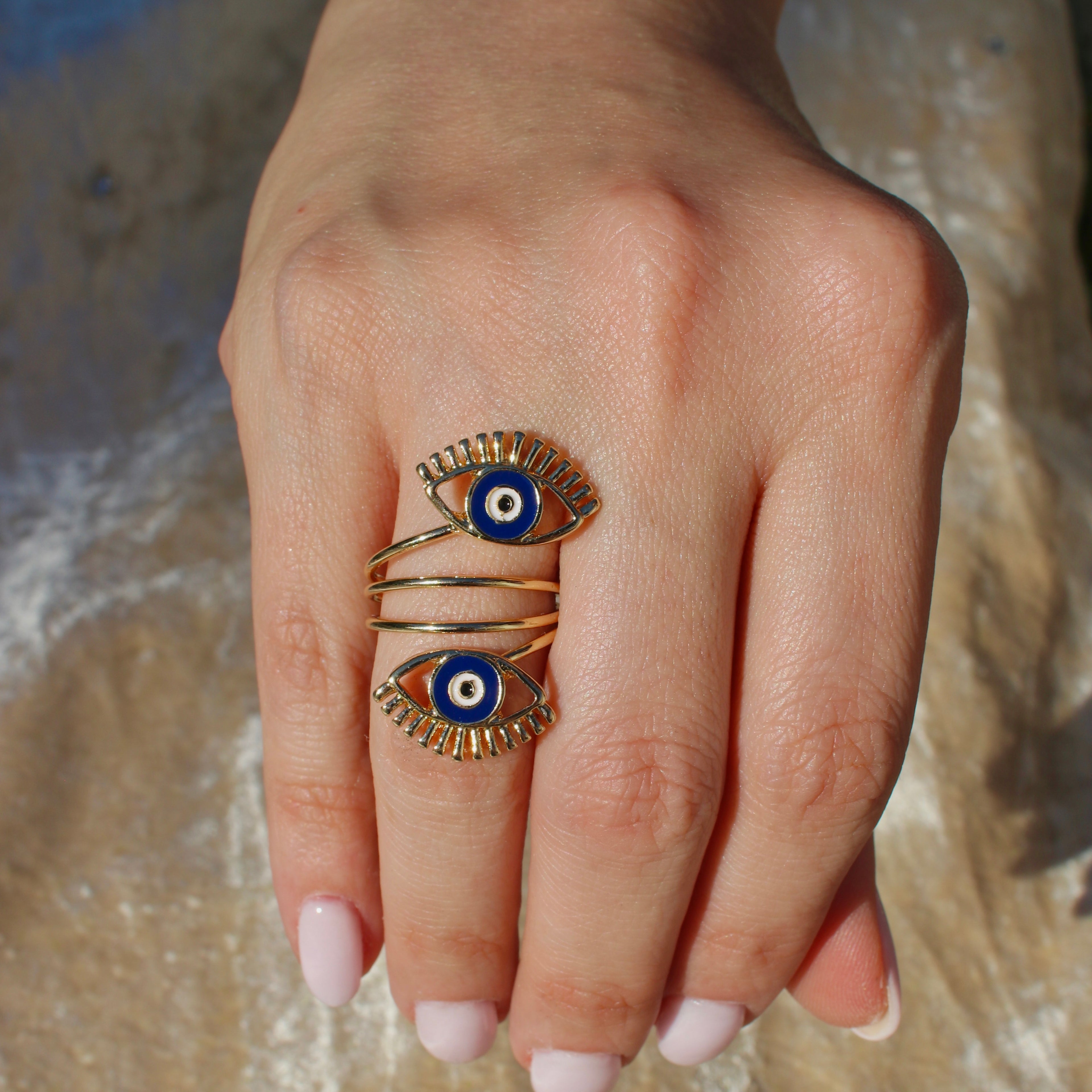 Oil Dripping Adjustable Evil Eye Ring