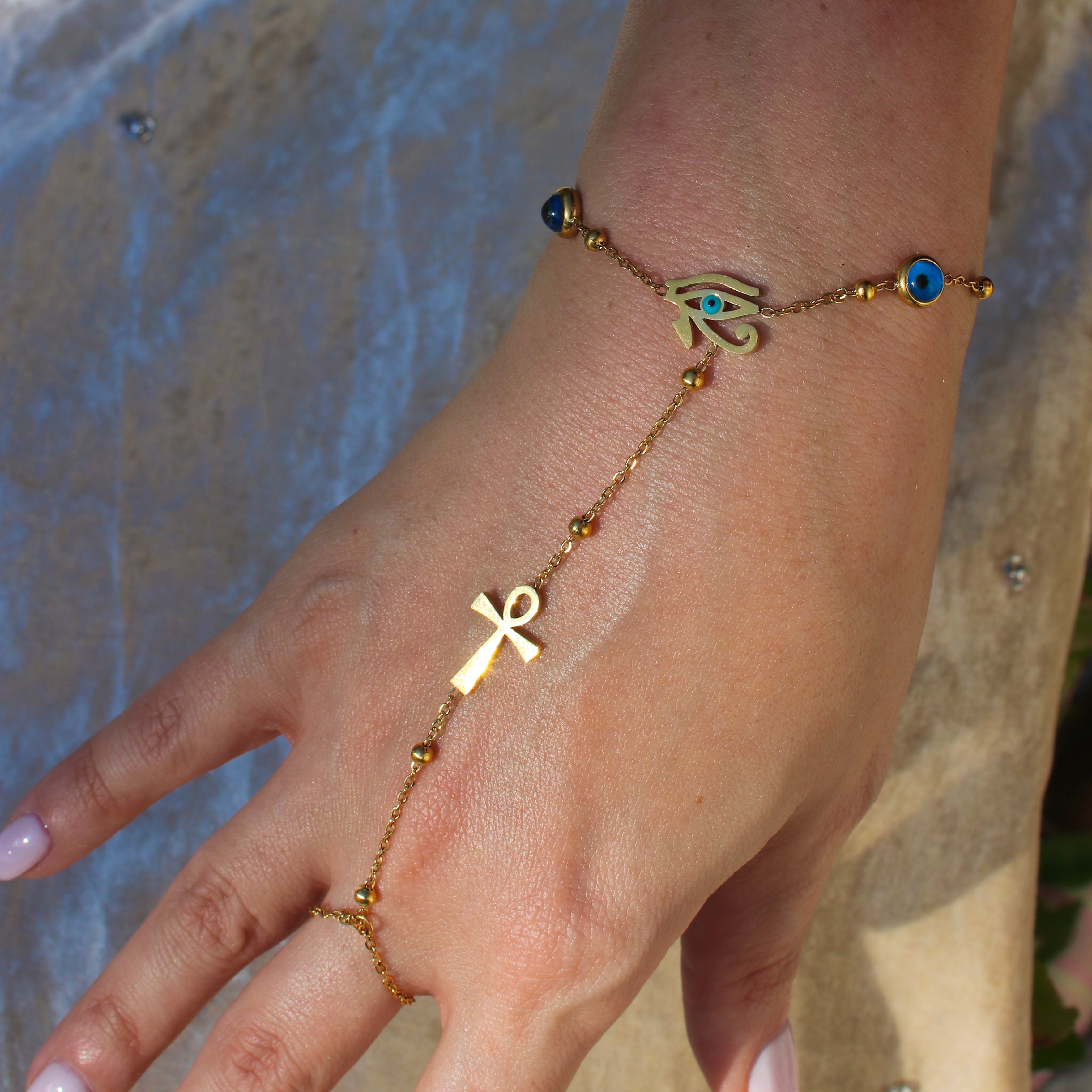 Wrist to Finger Chain Bracelet