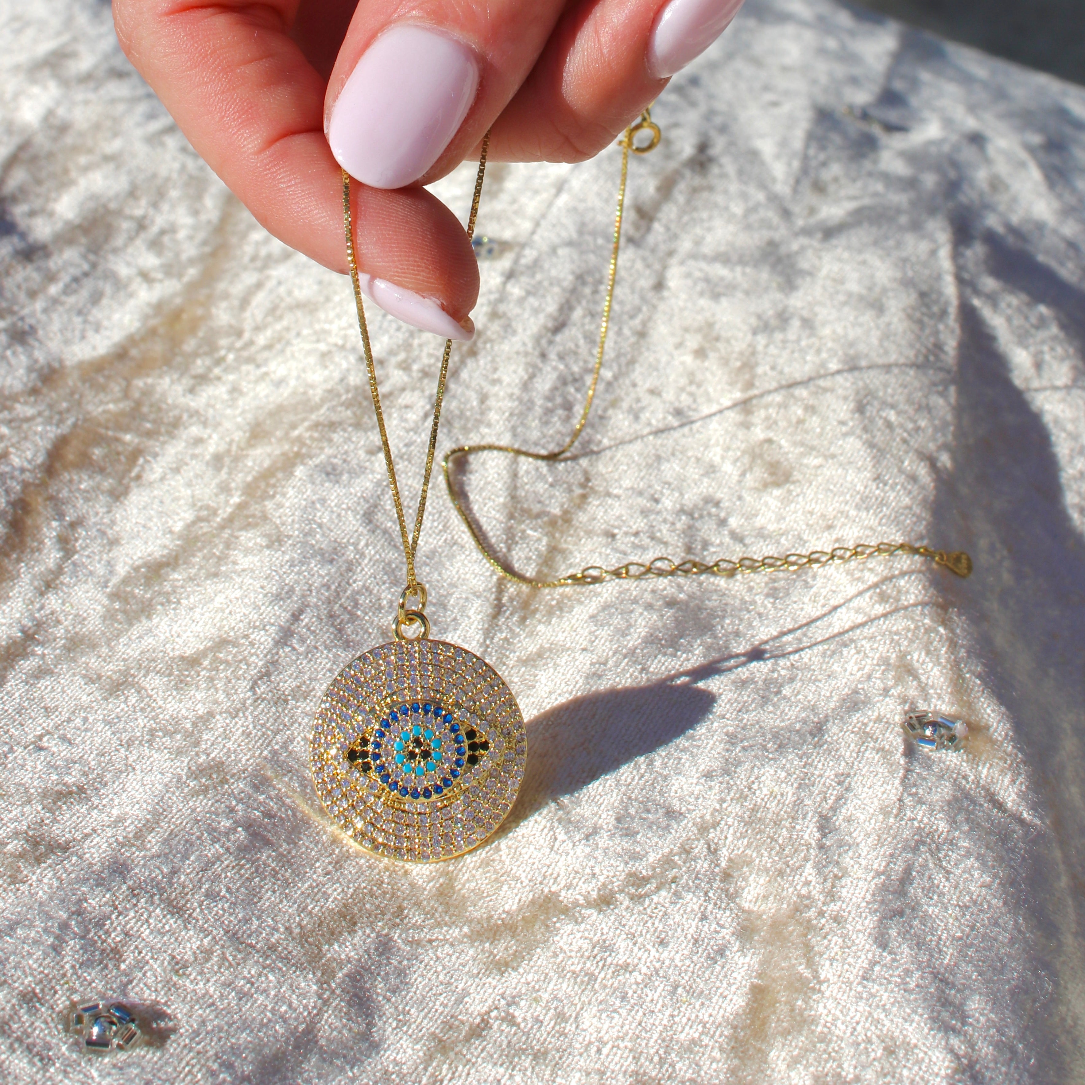 Evil Eye 14K Gold Charm Necklace