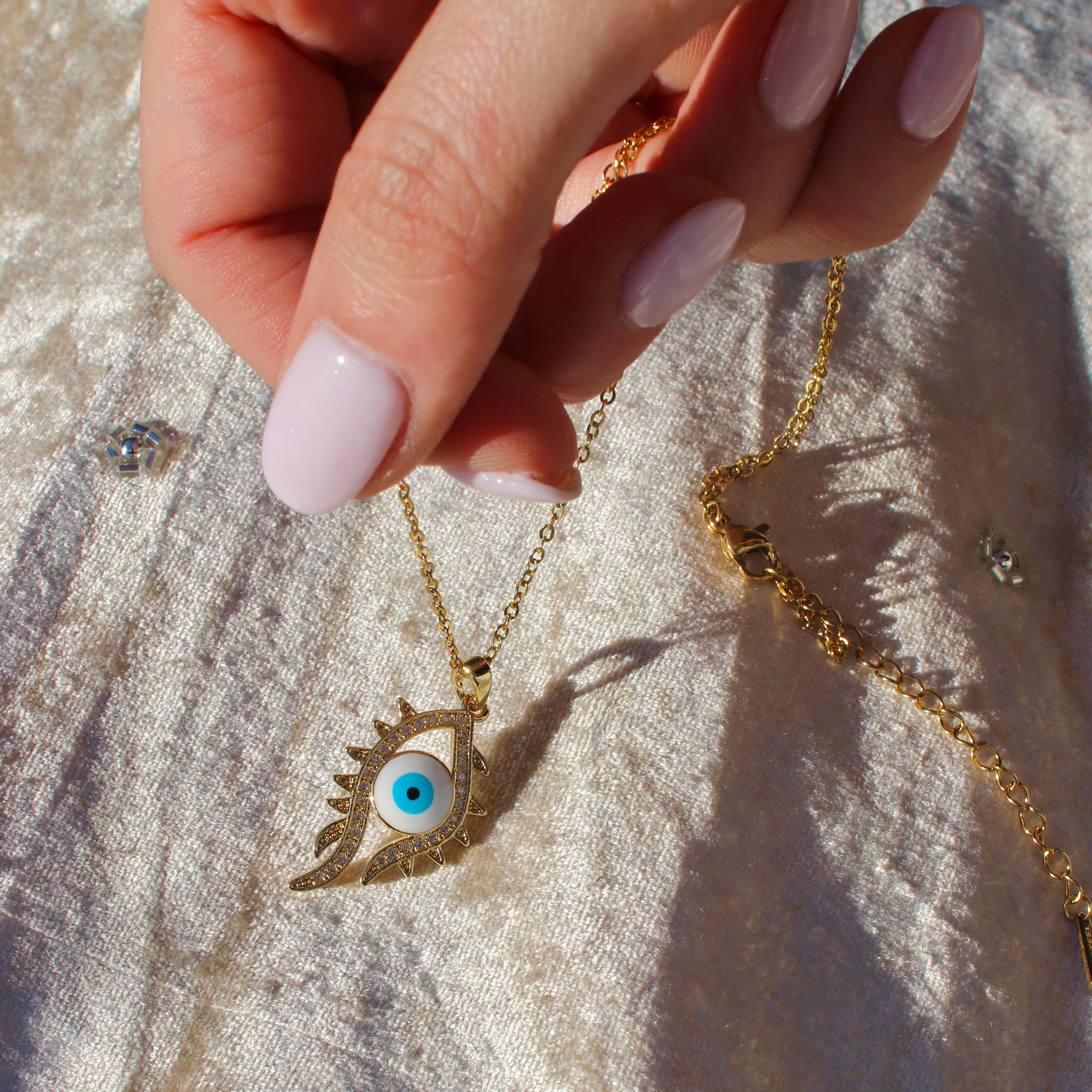 Gold plated Evil eye Pendant Necklace