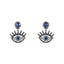 Blue Diamond Studded Evil Eye Earrings