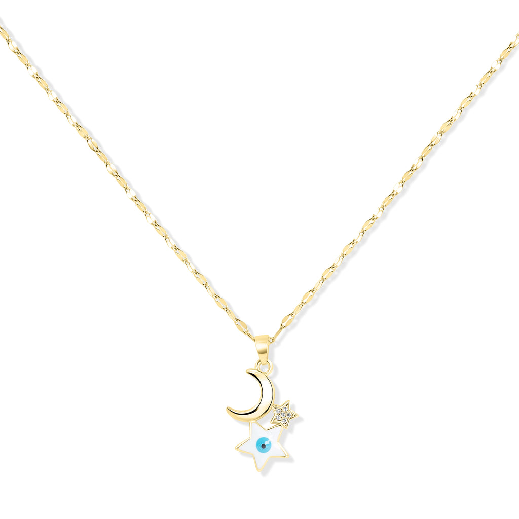 Evil Eye Star Moon Necklace