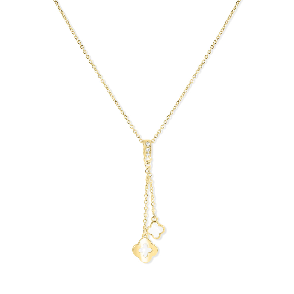 White Luxury Quadrilateral Geometric Necklace